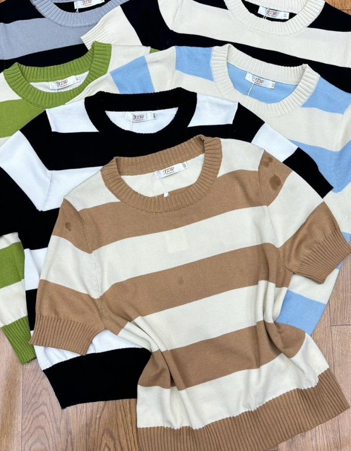 BLUSA TRICO MODAL LISTRAS LARGA 