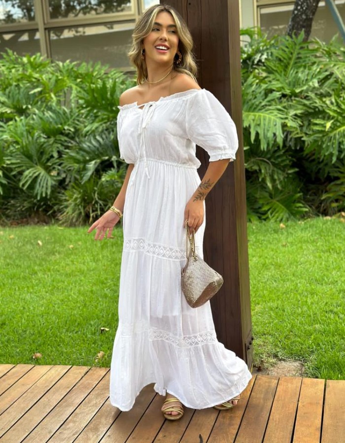 VESTIDO BRANCO BRILHO 