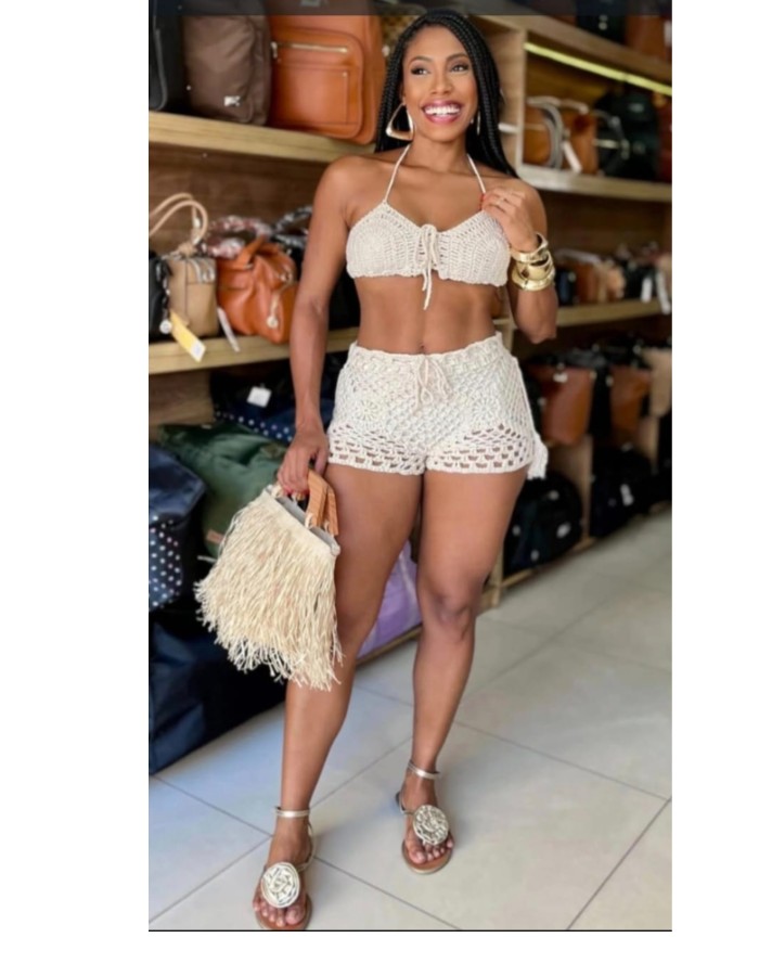 CONJUNTO SHORT CROCHE 