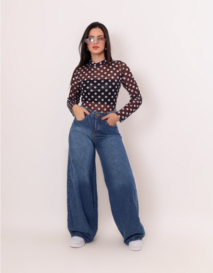 CALÇA BAGGY JEANS (ESCURA) DESGRADEADA