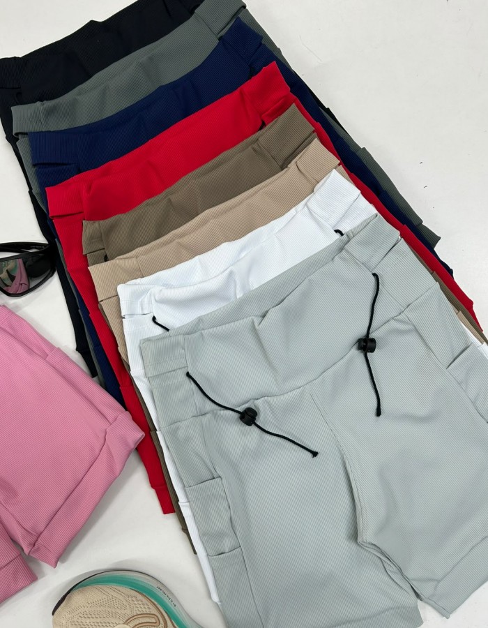 SHORT RUNNING 3 BOLSOS LATERAIS COM PORTA-NÚMERO CANELADO