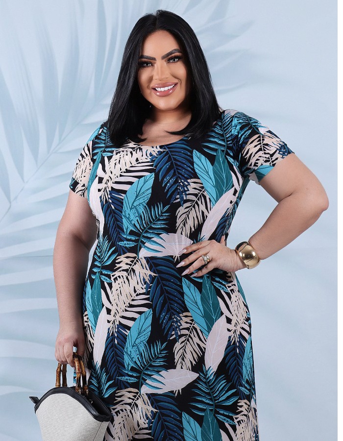 VESTIDO LONGO DE MANGA TODO INTEIRO FORRADO - TAM GG