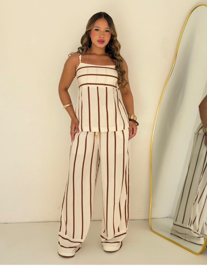 CONJUNTO LISTRADO FORRADO