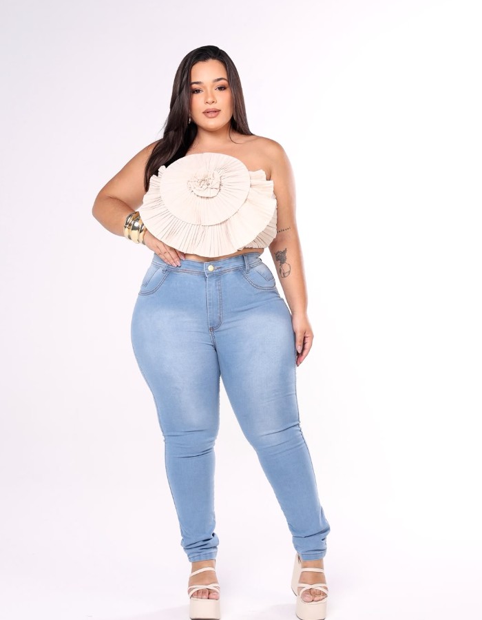CALÇA SKINNY FEMININA PLUS SIZE MARMORIZADO