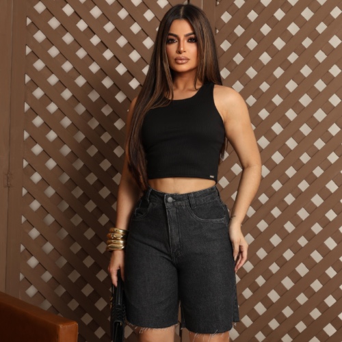 Bermuda Jeans Black Tradicional
