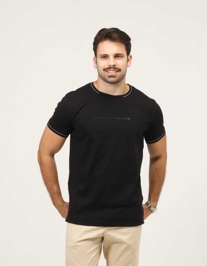 T-SHIRT SUEDINE C/ PUNHO