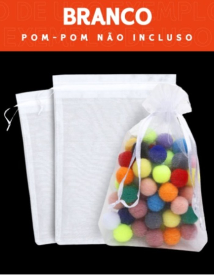 SACO ORGANZA  -  SAQUINHO P/ LEMBRANCINHA - PACOTE C/100 UND