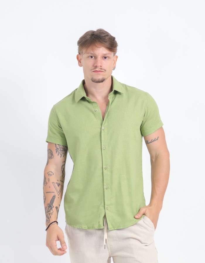 Camisa de Botão em Linho
