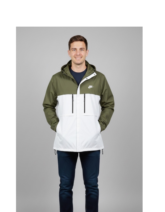 Jaqueta Nike impermeável verde/bege 