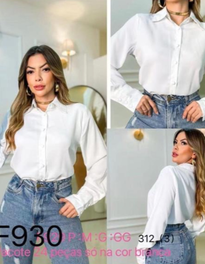 Blusa social branca e preta 