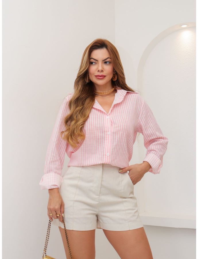 CAMISA DE LINHO LISTRADA 