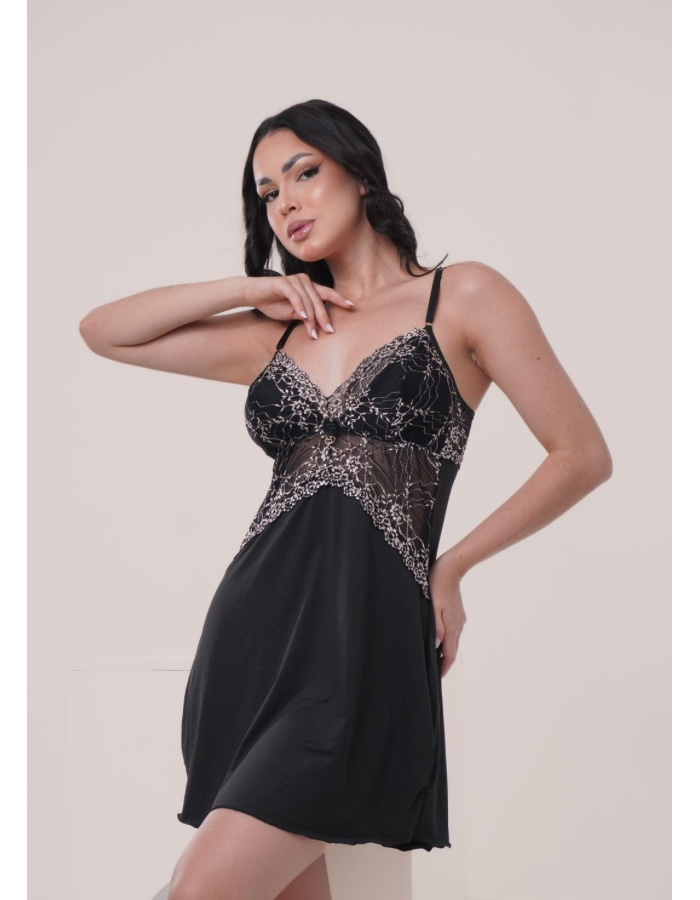 Camisola bicolor renda 