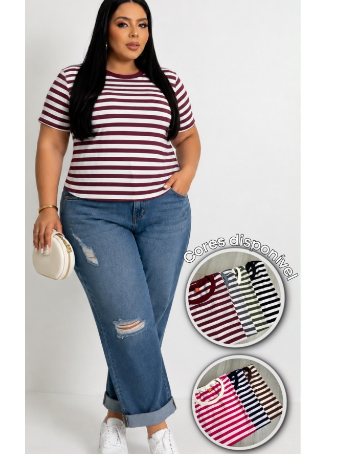 BLUSA PLUS LISTRADA