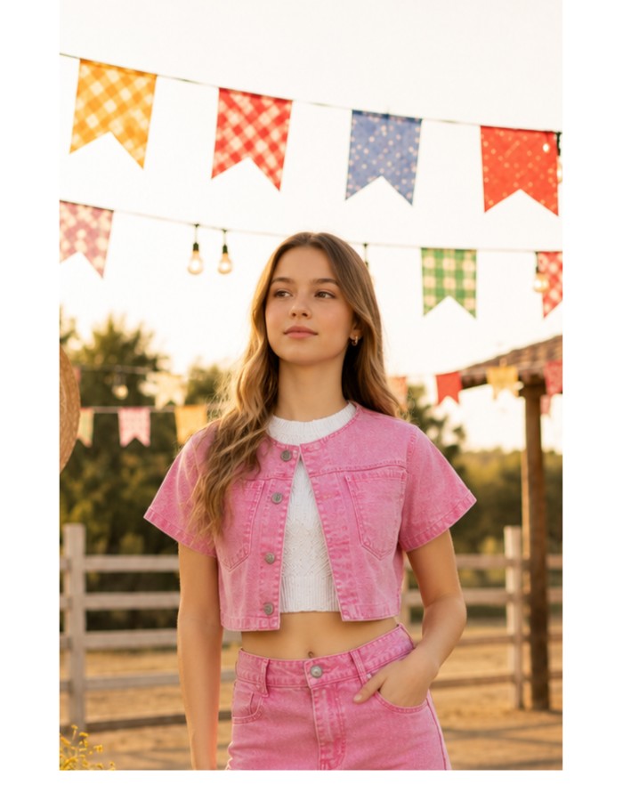 JAQUETA M/C ROSA