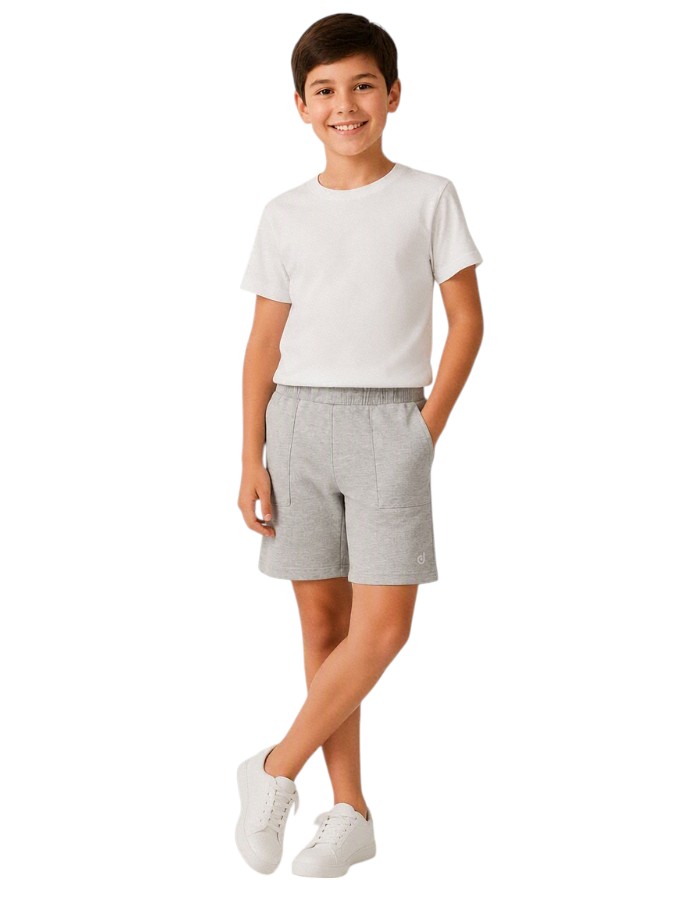 Bermuda Infantil em Moletom com Bolsos Sobrepostos