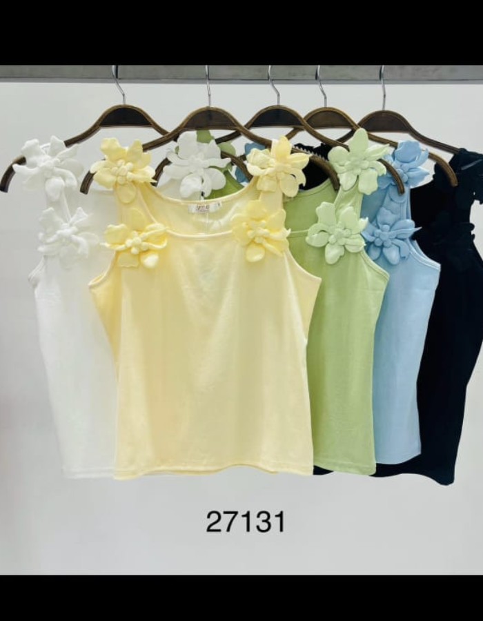 CAMISETA ALFAIATARIA C/ DETALHE DE FLOR