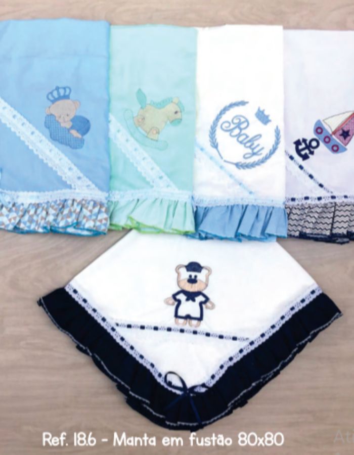 MANTA FUSTÃO 18.6 80X80CM MASCULINO E FEMININO PEDRINHO BABY