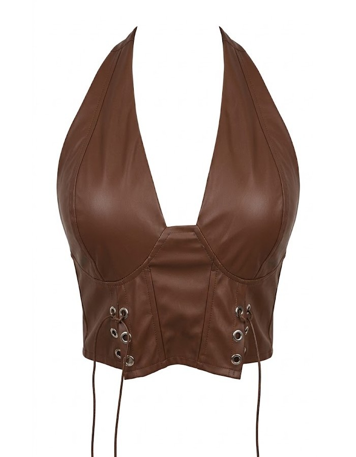 corset couro 