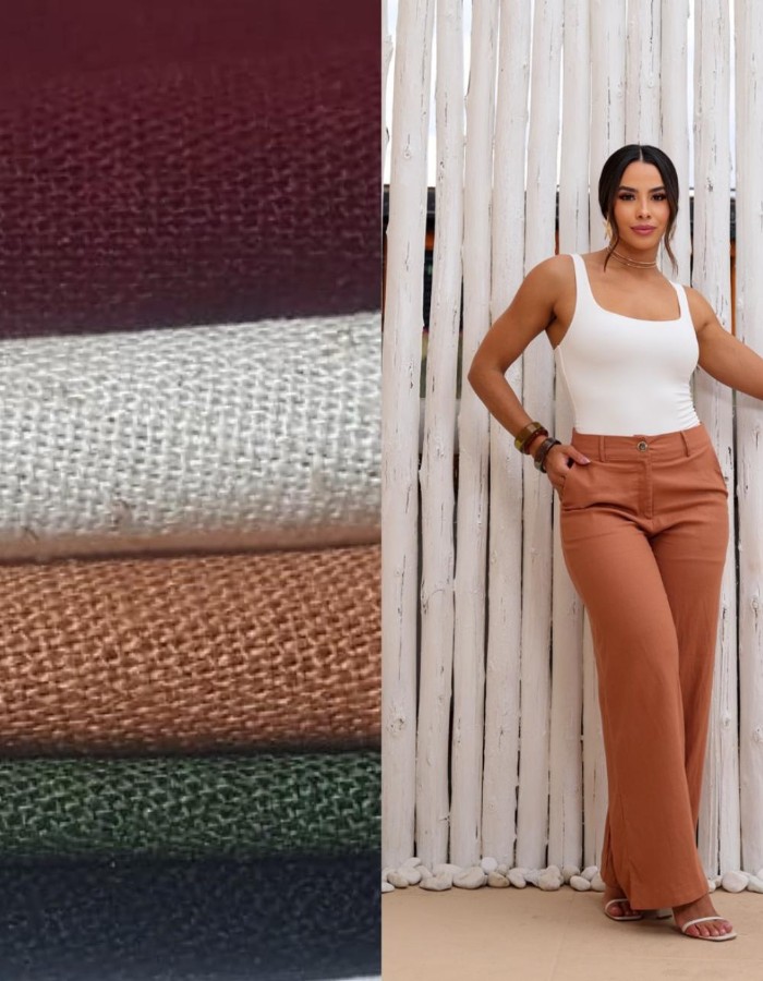 CALÇA LINHO FORRADA