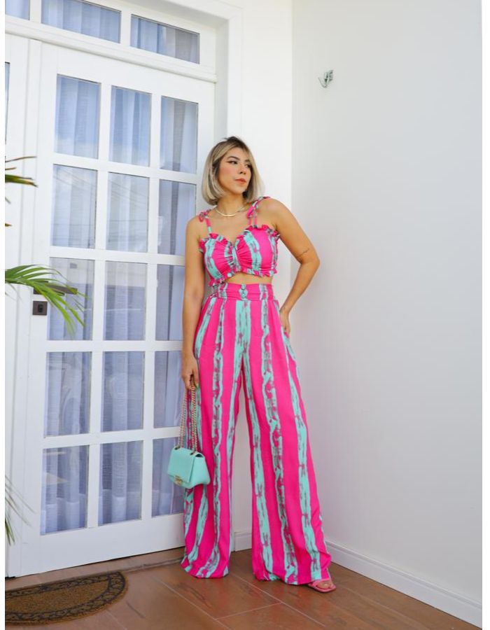 CROPPED+CALÇA ESTAMPADO