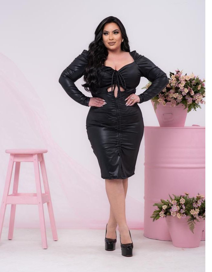 Vestido midi c/ rolite