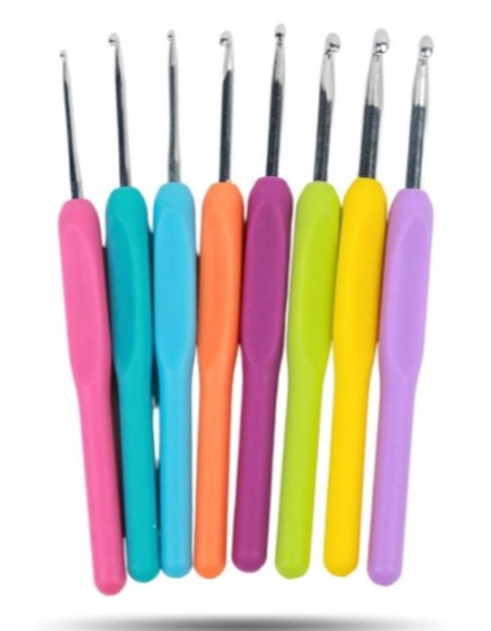 KIT AGULHAS BARBANTE ALUMINIO C/ CABO PLASTICO - C/8 UNDS