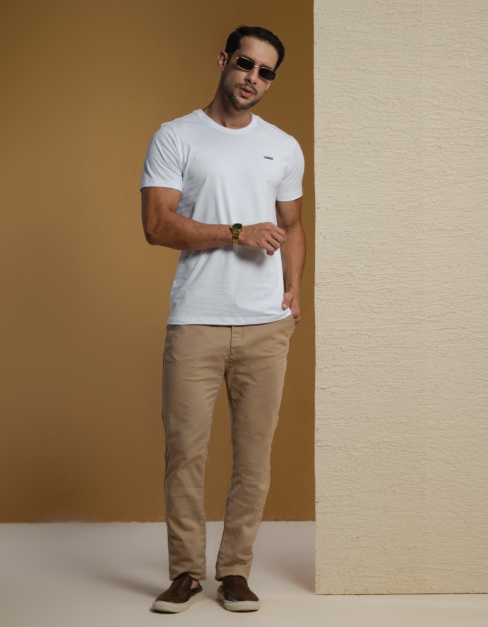CALÇA CONFORT BEGE