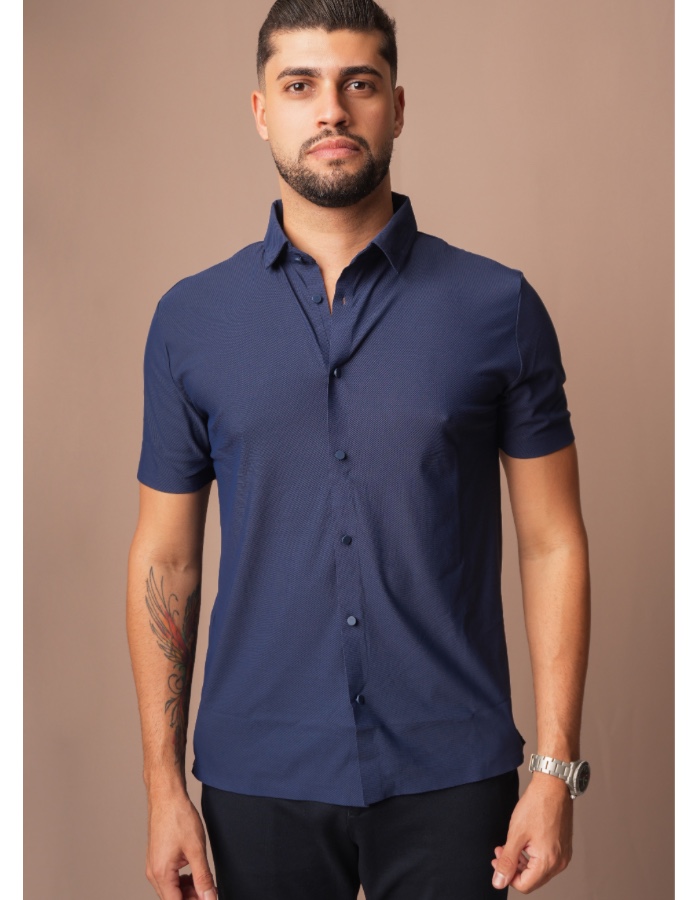 CAMISA SOCIAL MANGA CURTA TECH PREMIUM - P AO XG