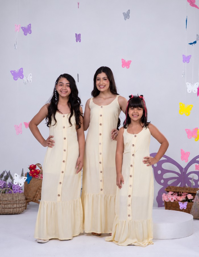 VESTIDO ALÇA COM BOTÕES (TEC. VISCOLINHO)