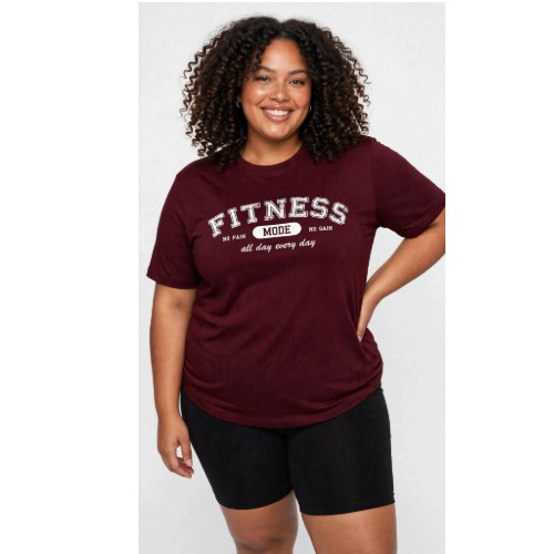 Camiseta oversize suede fitness 
