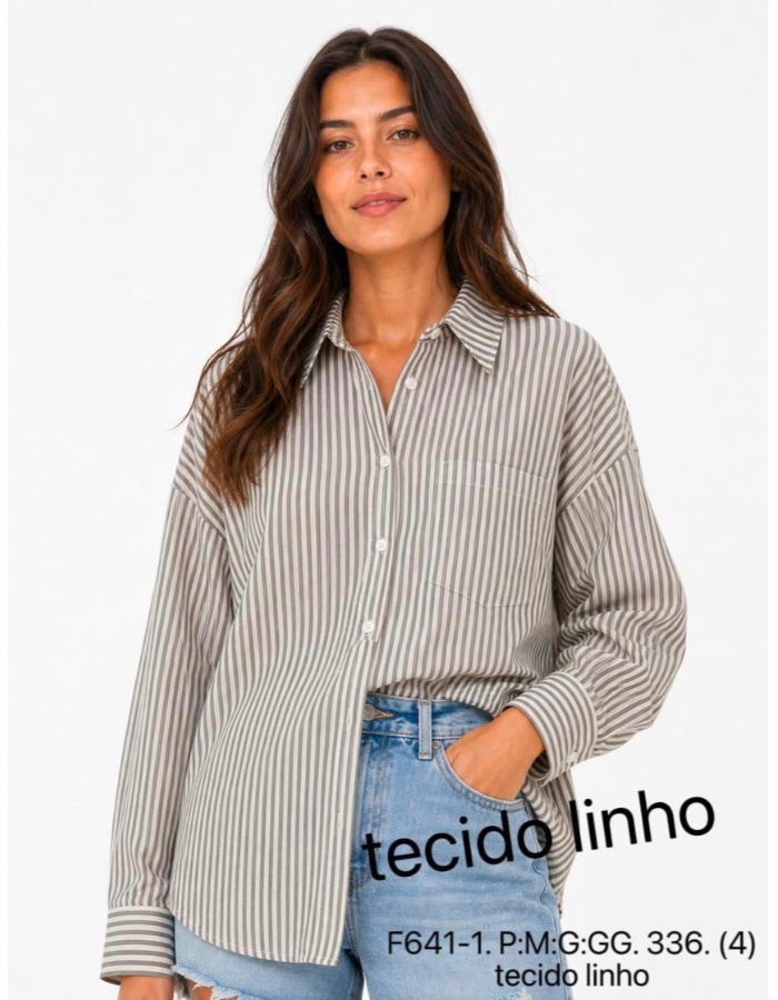 Blusa linho listrada 