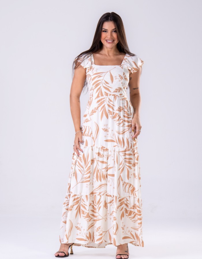 VESTIDO LONGO BABADINHO OMBRO (VISCOLINHO)