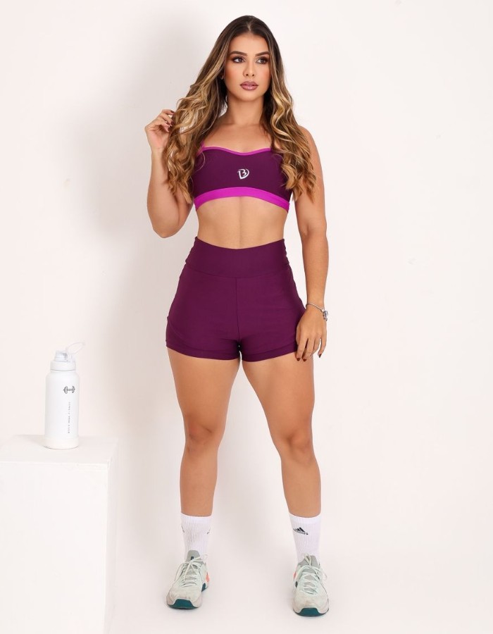 Conjunto top com vies e short duplo