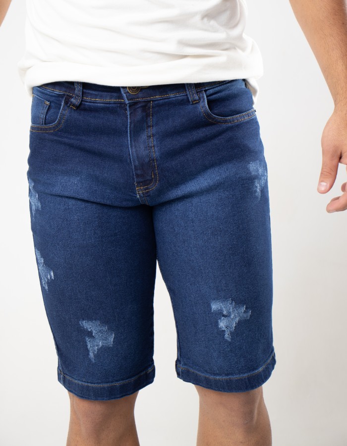 BERMUDA CLÁSSICA JEANS SUG L. MEL CLARO C/PUIDOS