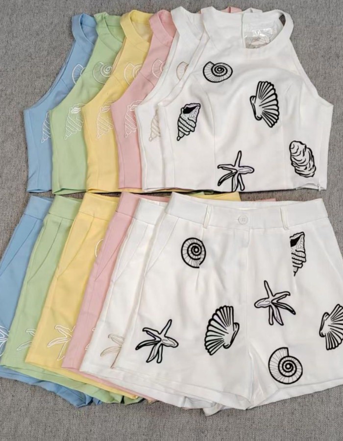 CONJUNTO SHORT BORDADO