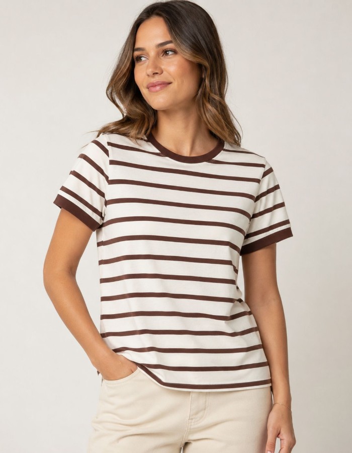 BLUSA MALHA EM LISTRAS BABYLOOK