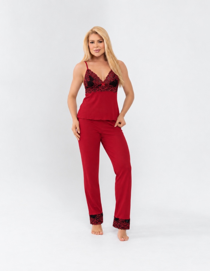 PIJAMA SUEDE CANELADO REF 30