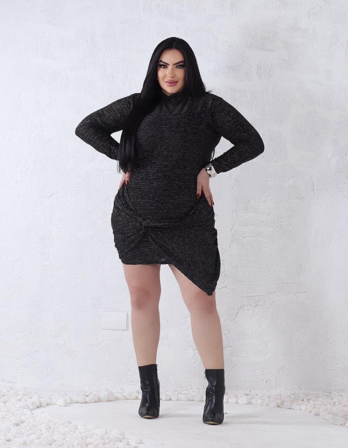 Vestido c/ detalhe transpassado 