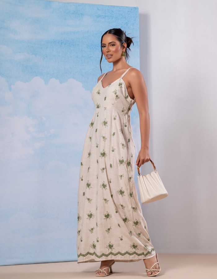 VESTIDO LONGO BORDADO