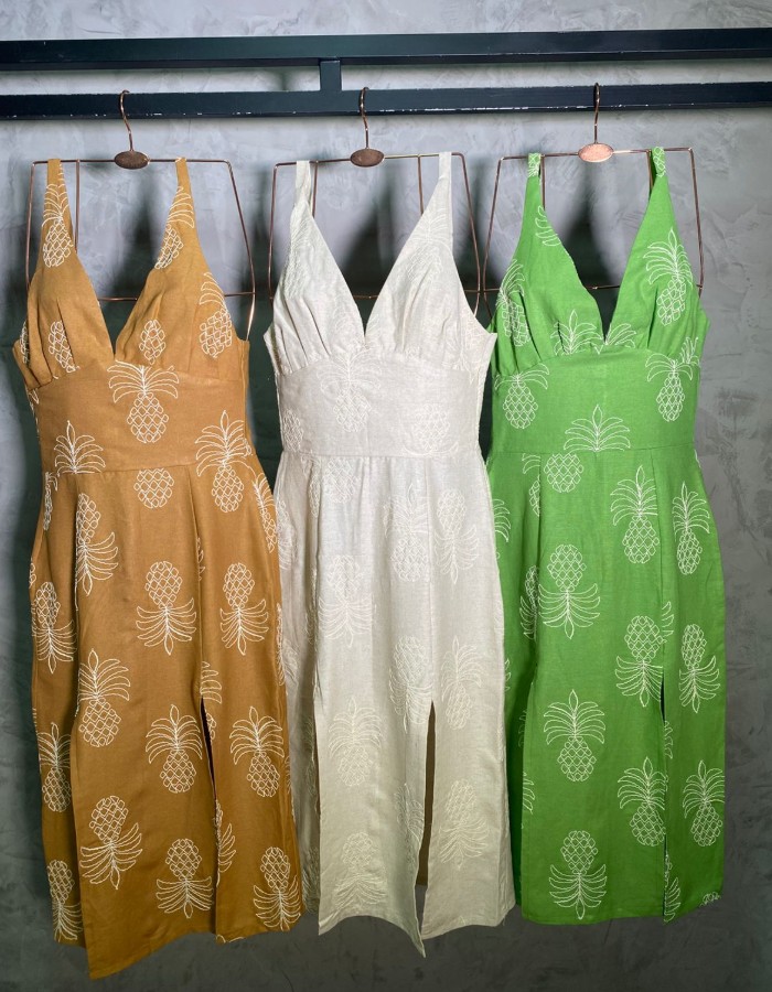 VESTIDO LINHO BORDADO