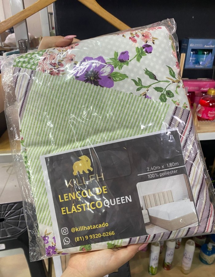 LENÇOL DE ELASTICO QUEEN ESTAMPADO