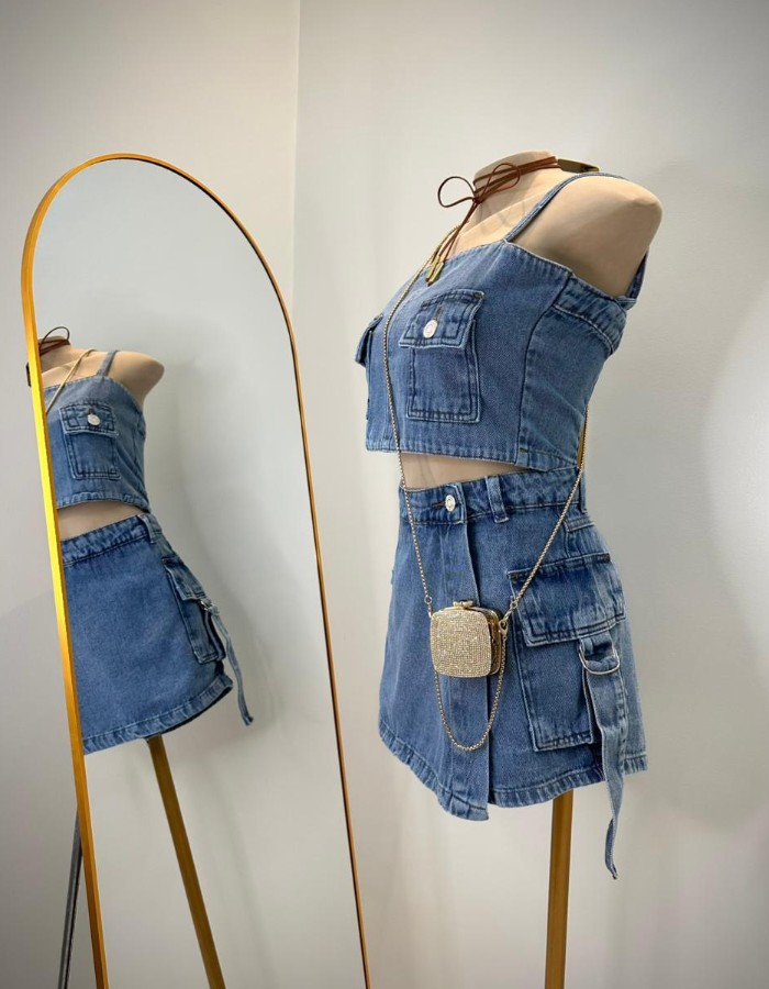 CONJUNTO SHORT SAIA COM FIVELA 