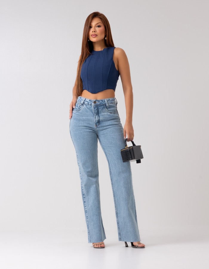 CALÇA WIDLEG LYCRA BARRA DESF.  