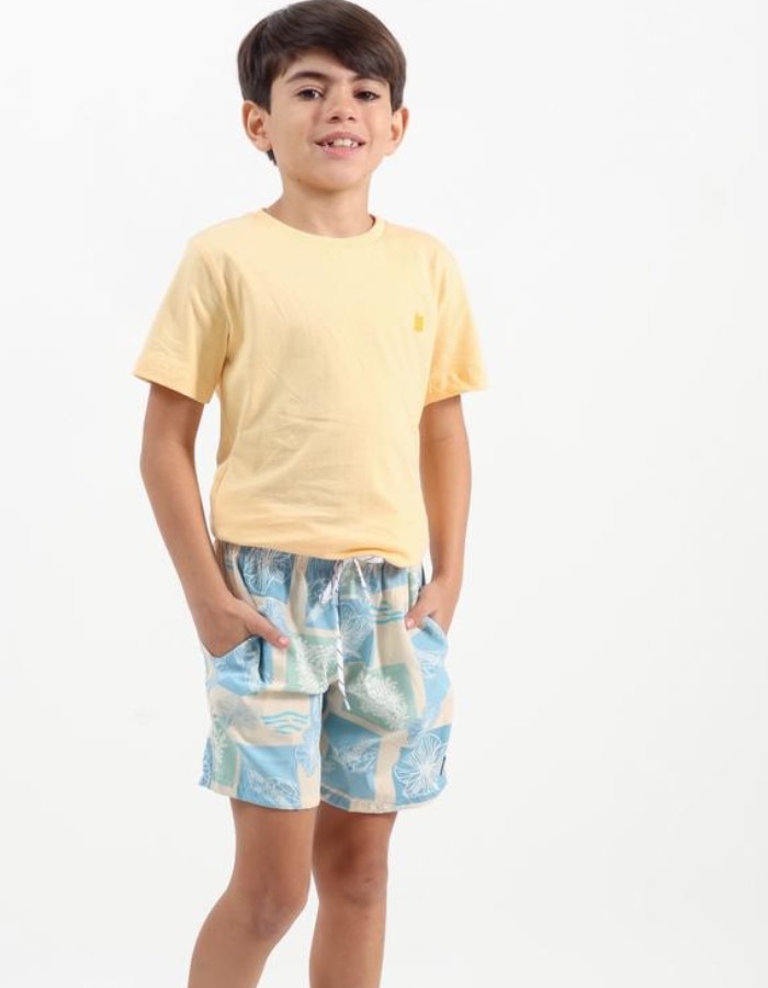 BERMUDA TACTEL COM ABA ESTAMPADO