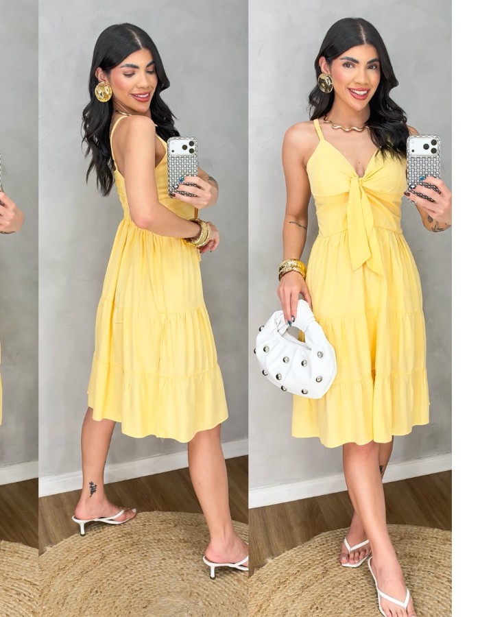 Vestido Curto Laço