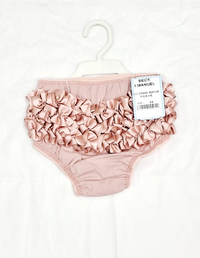 CALCINHA BUNDA RICA FLORES FITA BEBE EMANUEL 