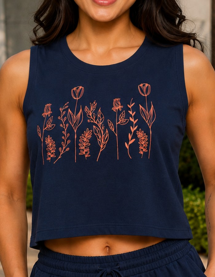 APENAS CROPPED REGATA-FLORES