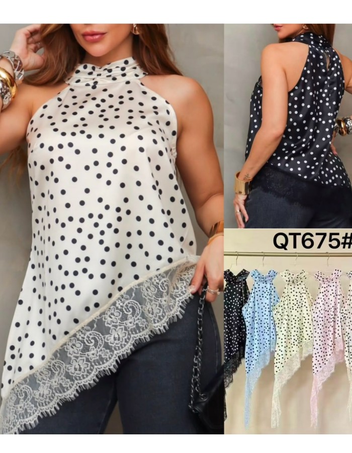 BLUSA CREPE SEDA POA C/ RENDA 