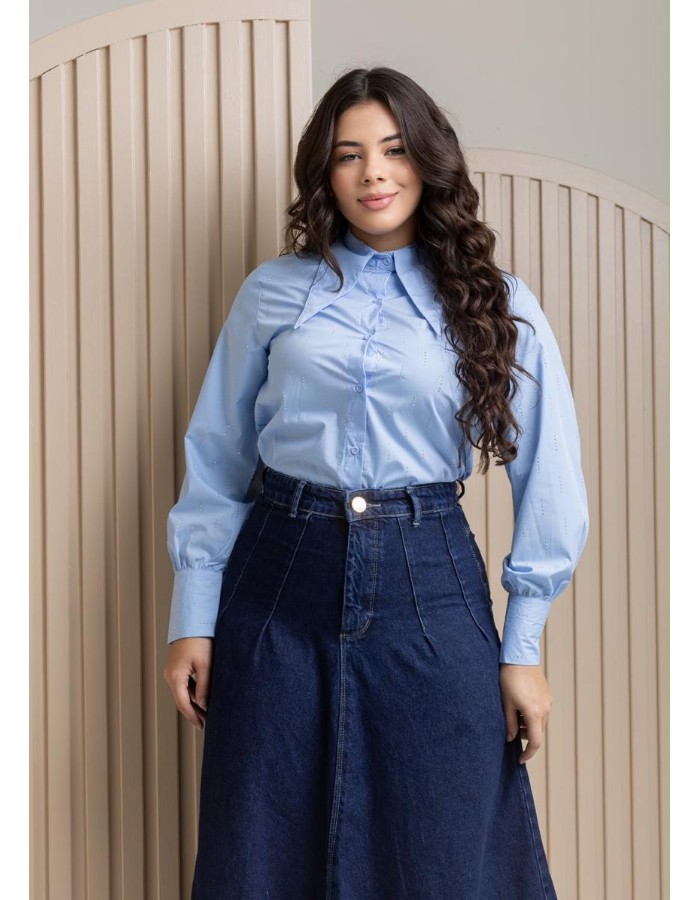 BLUSA MANGA LONGA COM BRILHO