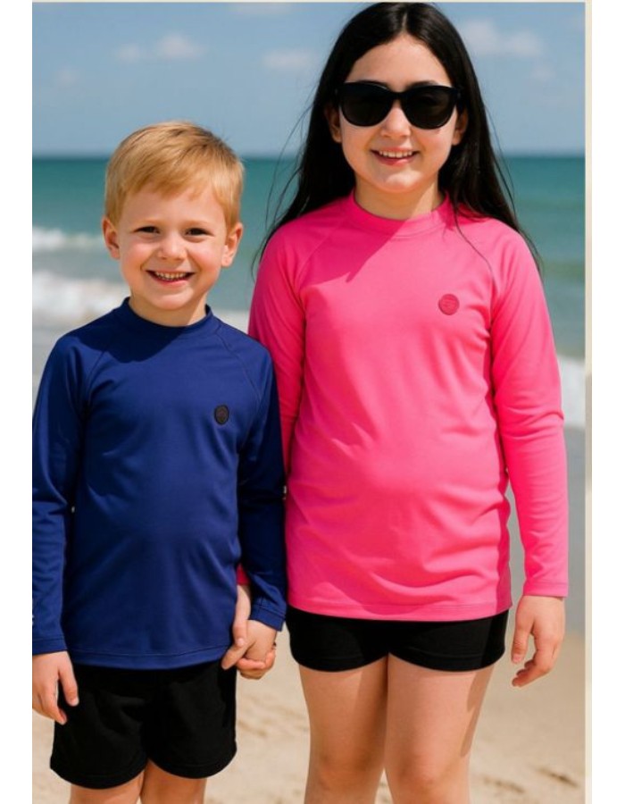 Camiseta Infantil unissex Moda praia Proteção UV 50+  Kamylus